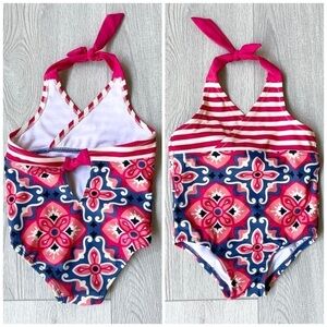 Tea Collection One-Piece Stripe Halter Swimsuit 2